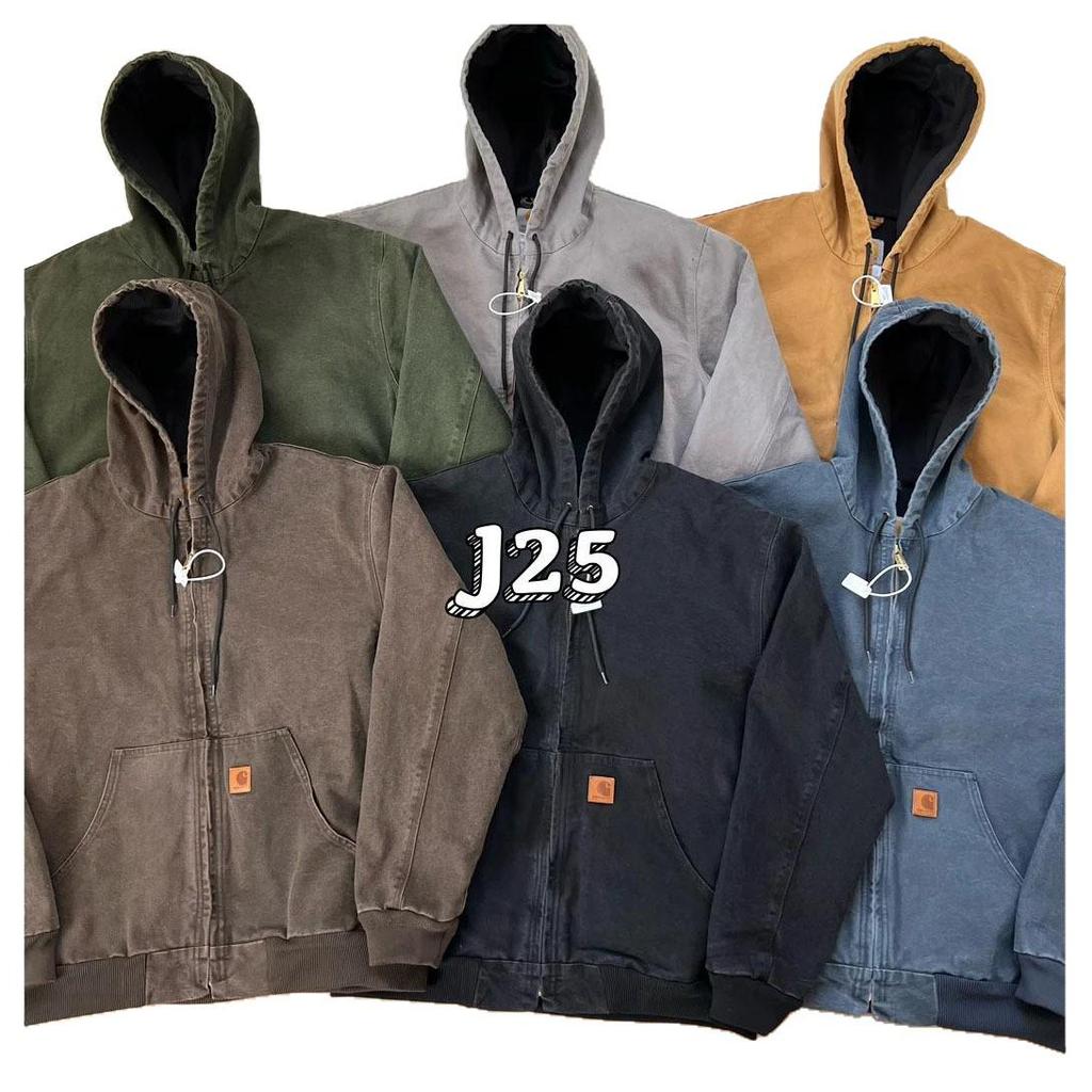 J25 Тяжелая стираная J130 Куртка-бомбер с капюшоном, потертая, винтажная, для автомобиля