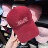 Fashion Hat Korean New Year New Simple Letter Fleece Baseball Cap for Women's Big Head Coverage Face-Enhancing Duckbill Cap