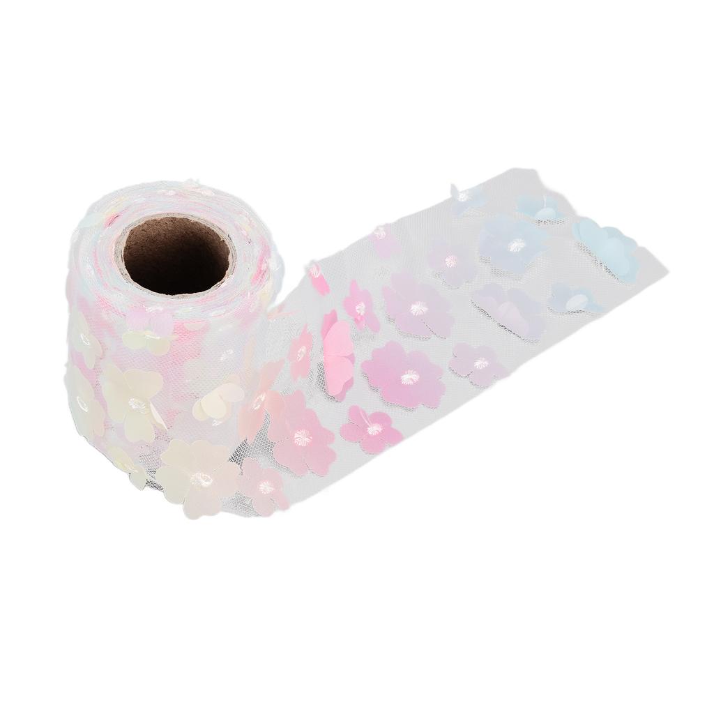 Цветы Тюль Рулоны 8 см 10 ярдов Изысканный Яркий Красивый DIY Гибкий Широкое Применение Тюль Рулон