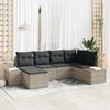 VidaXL 6-Piece Garden Sofa Set with Cushions Light Grey Poly Rattan 3355801