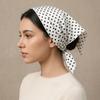Thin Polka Dots Triangle Scarf Polyester Head Wraps Elegent Foulard Hair Band  Women