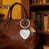 Rust-resistant Keychain Pendant Heart Bird Charm Stainless Steel Key Chain Heart-shaped with Heartwarming Engraving Comfort Token Keyring Backpacks