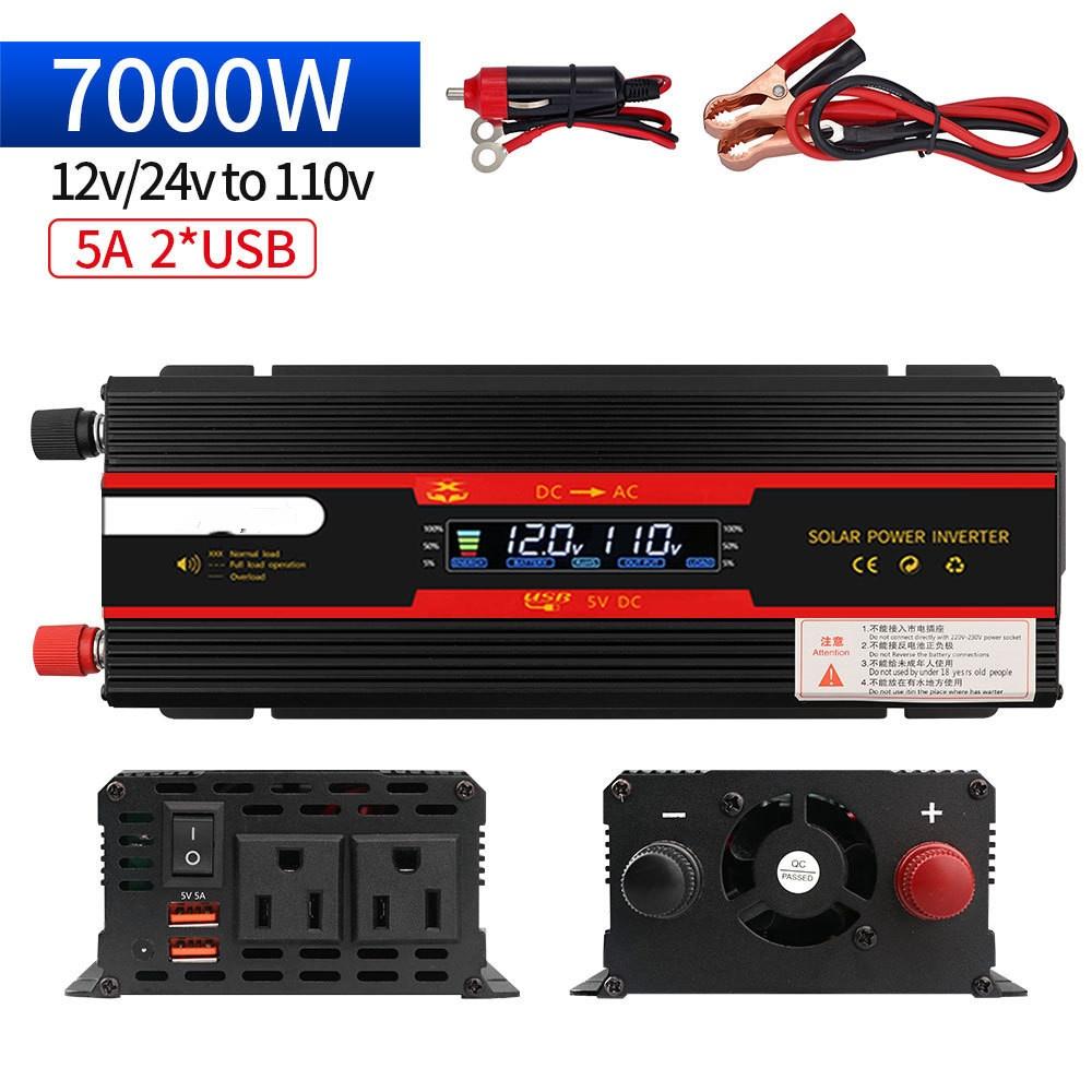 Преобразователь солнечной энергии Светодиодный интеллектуальный цифровой дисплей Трансформатор напряжения Высокая мощность Портативный автомобильный инвертор