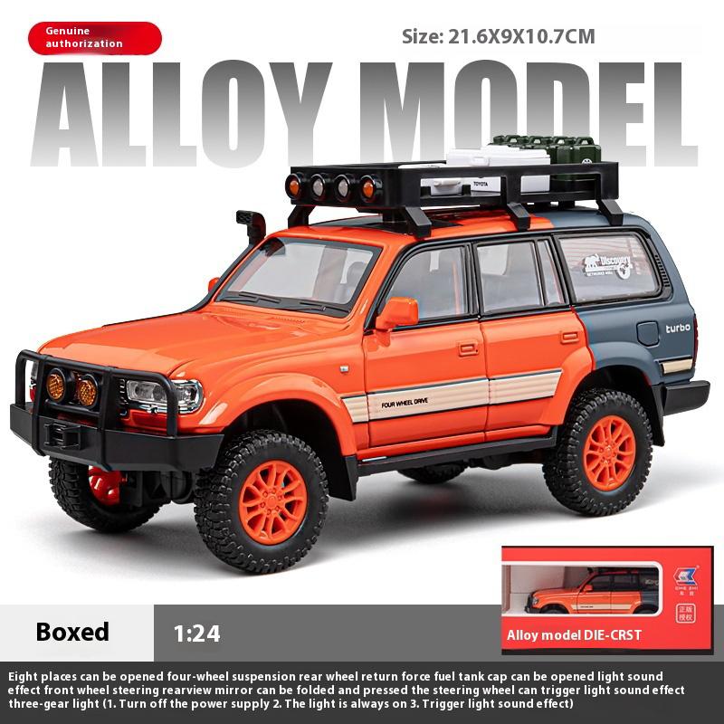 Модель из сплава Toyota FJ Cruiser Camper в масштабе 1/24, крутой звук и свет, открывается во многих местах кузова, четырехколесный амортизатор