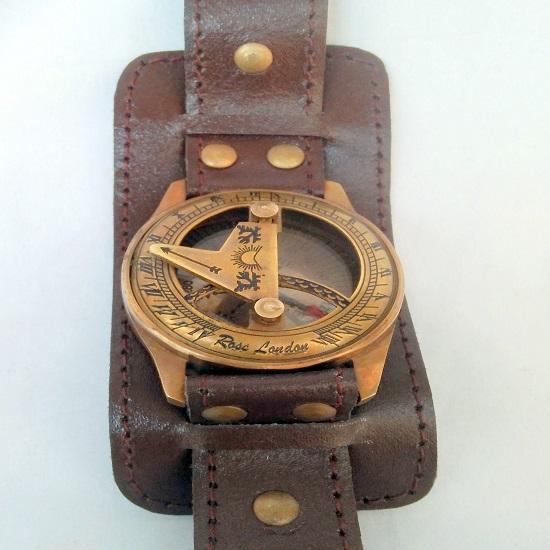 Наручные часы Sundial из латуни Sundial Compass, коллекционные, коричневая отделка, лучшие