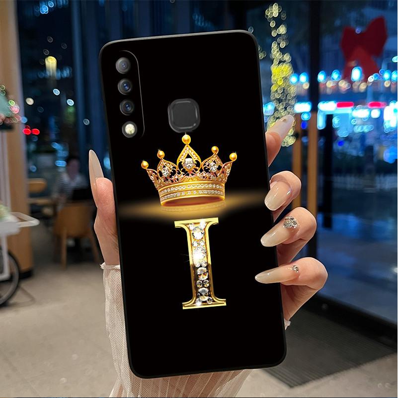 Красивый чехол-корона с буквами от А до Я для Infinix S4 Smart3 Plus X626 X267, черный, из мягкого силикона, противоударный