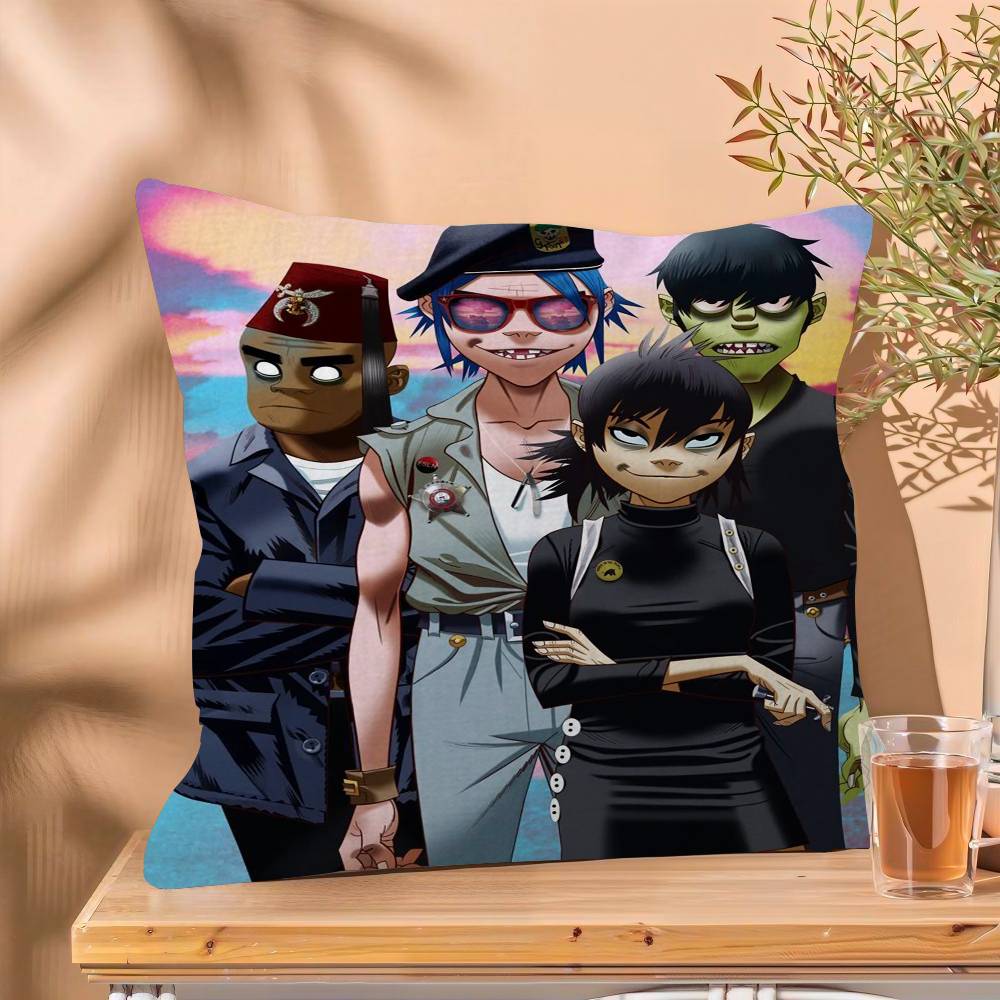 Virtual Rock Band Gorillaz Music Personalized Pillow Cover Kids Bedroom Wild Party Decor Pillowcase kid Birthday shower Gift