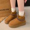 Женские зимние ботинки на платформе с ботильонами на плоской подошве из замши, теплые трикотажные туфли из плюша и хлопка, женская зимняя мода 2025 года, повседневные прогулочные ботинки Mujer