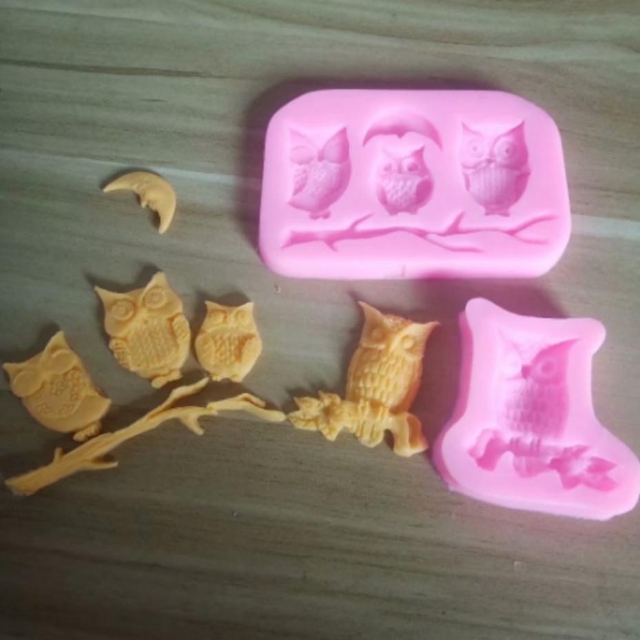 1 Pcs Silicone Kitchen Accessories Tools Owl Cake Moulds Fondont Chocolate Baking Moon Sugar Craft Cupcake Decorating
