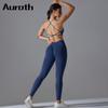 Seamless Yoga Outfit Auroth Women Sportsweat Back Cross Bra High Waist Gym Running Leggings Fitness Set