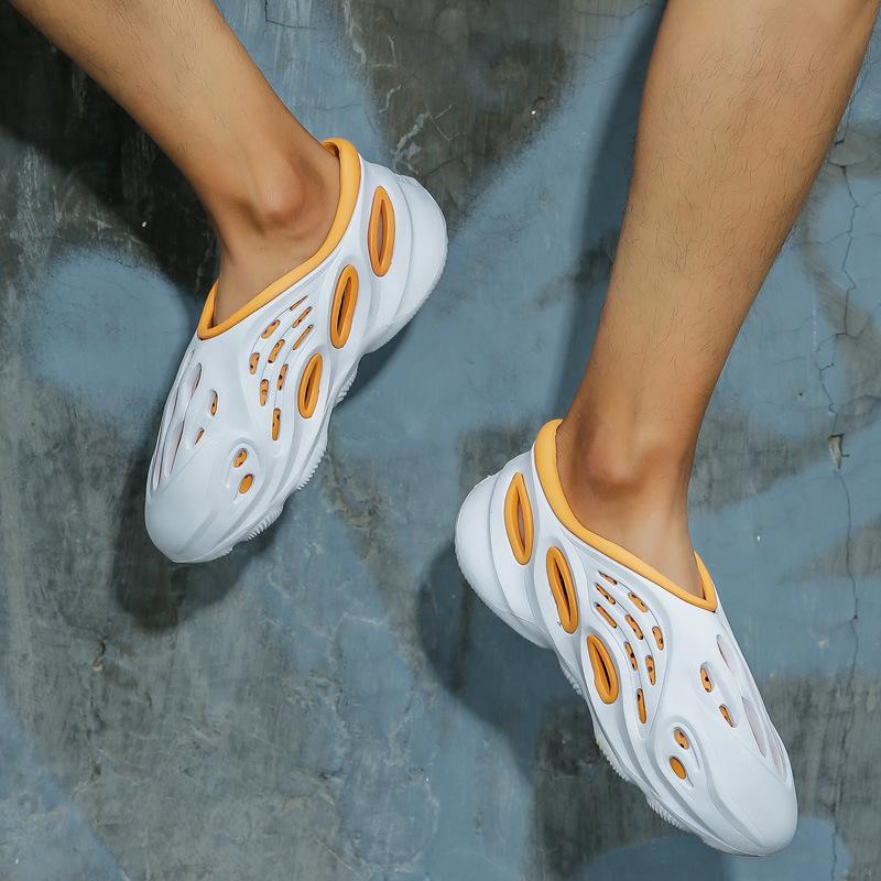 Обувь Coconut hole, мужская летняя повседневная двухцветная полая пляжная обувь для прогулок, пара, модная обувь для сада, женская