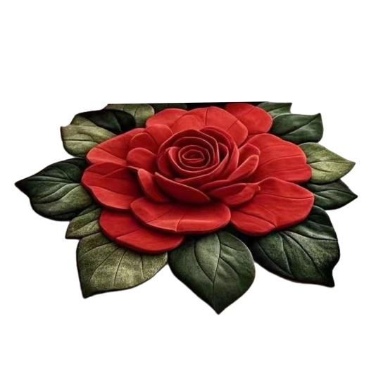 Yousheng Цветочный Плюшевый Коврик для Пола 3D Оптическая Иллюзия Цветочный Ковер Нескользящий Водопоглощающий Коврик для Ванной Комнаты для Гостиной Ванной Кухни