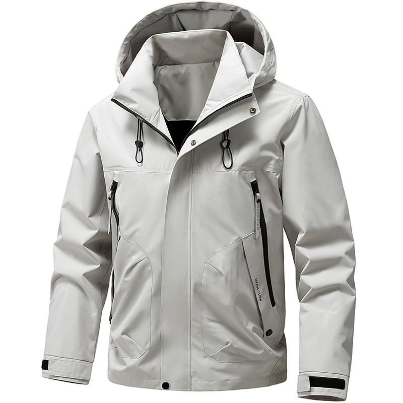 Mens Hooded Oversized Casual Jacket Lightweight Workwear Style Short Cut Fall Outerwear