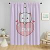 Peach Mochi Cat Partition Blackout Curtains for Living Room Shades Tulle for Bedroom Home Interior Curtains 2 Pieces Curtain