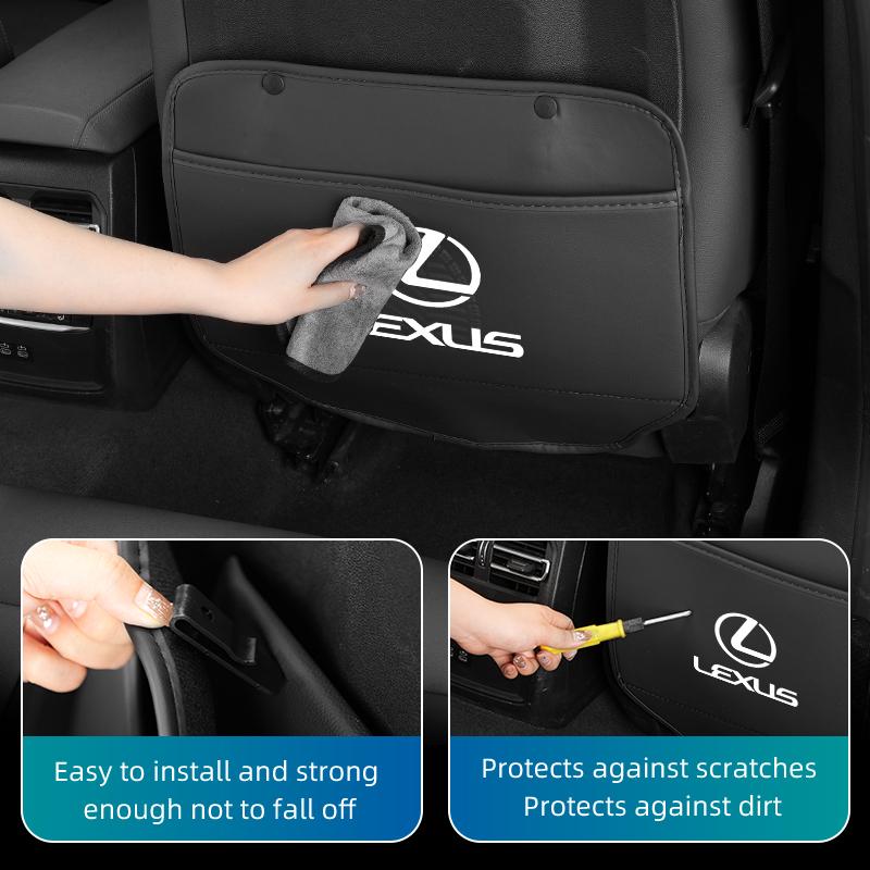 Автомобильные накладки от пинков Кожаный чехол-защита спинки сиденья Автоаксессуары для Lexus CT ES GS IS250 CT200h IS300h ES300h RX400h NX300h