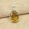 Fancy Citrine Gemstone 925 Sterling Silver Handmade Jewelry Prong Pendant For Women