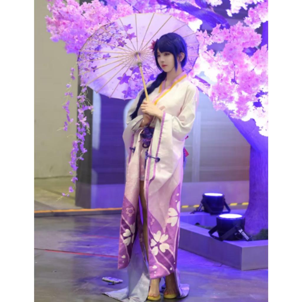 Genshin Impact Кос Костюм Бог Грома Баржен Громовой Генерал Теневой Воин Косплей Игра Анимация Кимоно Женский Тень КОС