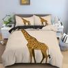 Cartoon Giraffe King Queen Duvet Cover Kids Girls Boys Animal Bedding Set Wildlife Quilt Cover 2/3pcs Polyester Comforter Cover