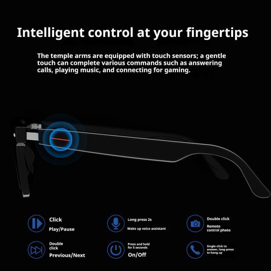 Умные очки с открытым ухом, звук, микрофон, динамик, голосовой помощник, звонки в режиме громкой связи, шумоподавление, мужские, женские, совместимые с Bluetooth, аудио, очки с камерой