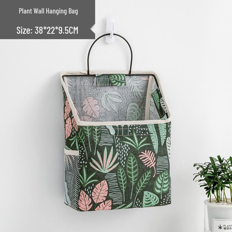 Wall-Mounted Cotton Linen Dormitory Storage Bag