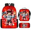 ROBLOX Themed Kids Backpack School Lightweight Durable Oxford Fabric Bag With Padded Straps Cartoon Print Grades 1-9