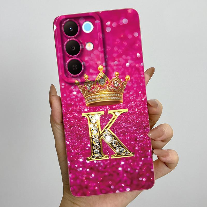 Для Realme 15X C85 5G Чехол для телефона с короной и начальной буквой для пары Realme15X RMX5250 RMX5253 Мягкий силиконовый ТПУ Защитный чехол для объектива