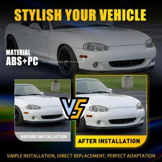 2X Amber Front Park Bumper Side Marker Light Fit 1990-2005 Mazda MX-5 Miata EK