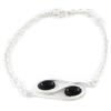 [H5573] - Silver Bracelet 'Jet Black Goddess' Black Silver (rhodium Plated) - 10 Mm