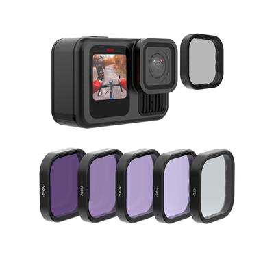 Комплект из 5 фильтров для объектива TELESIN для CPL ND8 ND16 ND32 ND64 GoPro Hero Black, комплект фильтров нейтральной плотности и поляризации, аксессуары для защиты объектива