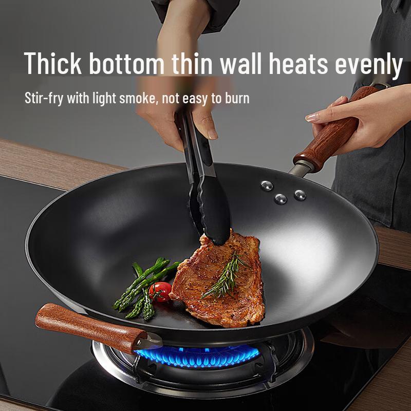 COOKER KING Lightweight Non-Stick Rust-Resistant Cast Iron Wok