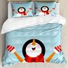 Christmas Style Snowflake Dot Pattern Three-piece Quilt Cover 3D Digital Printing Bedding Set Retro Bed Cover