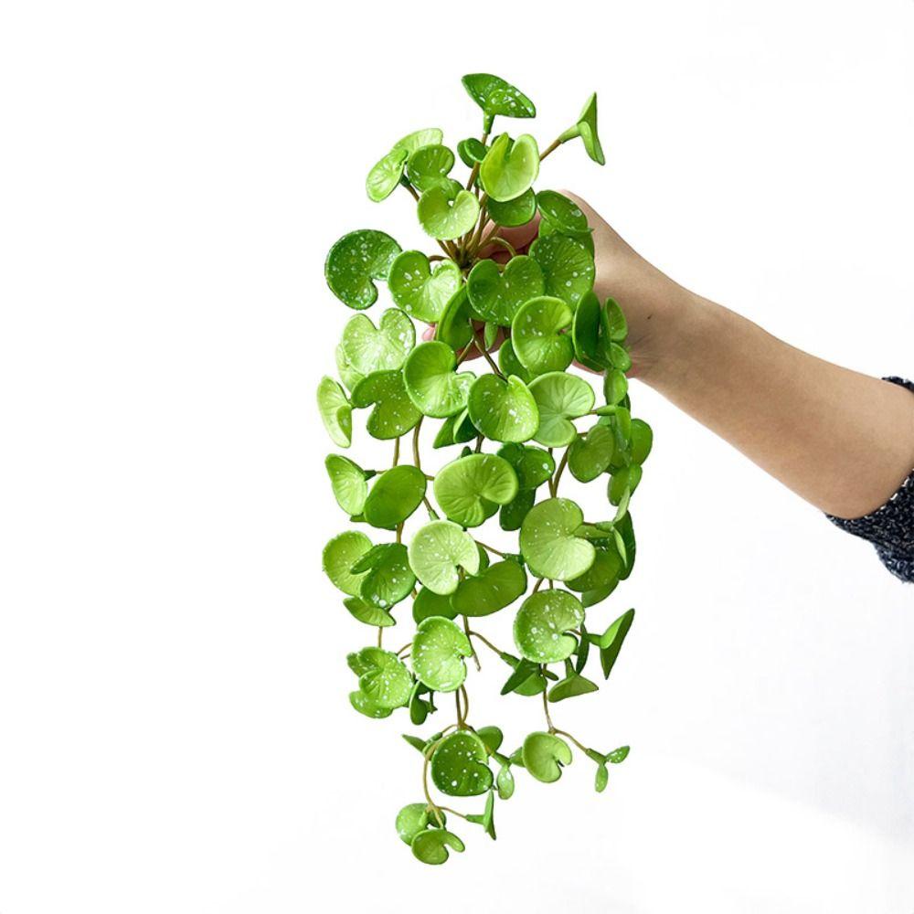 Long Artificial Plant Green Faux Copper Coin Grass Creative Succulent Plants Leaves  Home Office