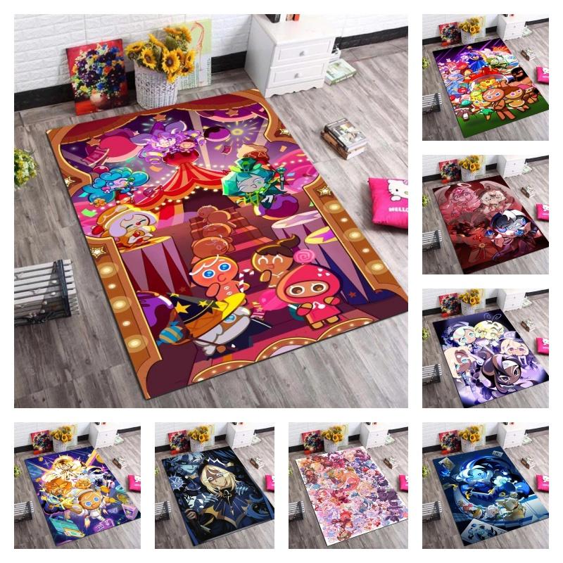 Ковер для пола Cookie Run Kingdom Circus Area Rug, Мультяшные персонажи-печеньки, Нескользящий коврик для пола