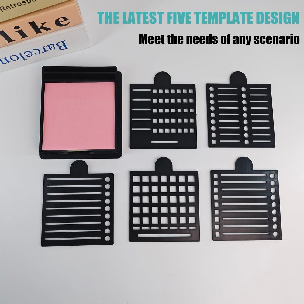Sticky Note Organizer Sticky Note Stencil Sticky Note Storage Box for 3x3 Self-Sticky Note Pads