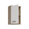 Armoire de salle de bain à suspendre - Décor Blanc et chêne - 1 porte - H68,8 x P29 x L40,2 cm - VERIS