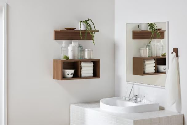 Мебель MUJI Орех 30 см Ширина x 12 см Глубина x 10 см Продукт 12939863 Настенная полка, Шпон, Высокая, Номер