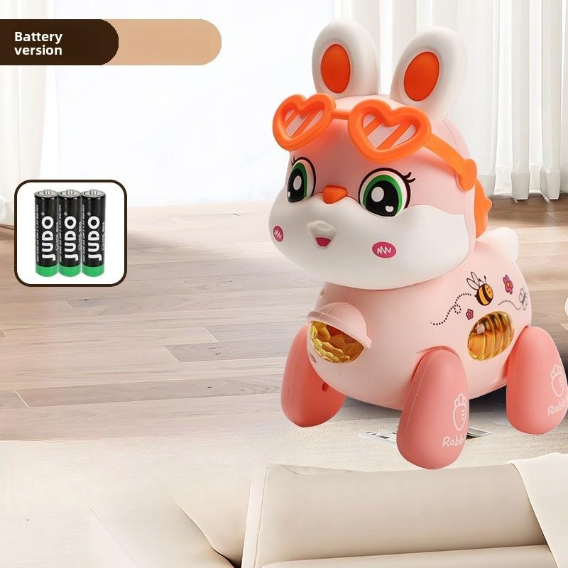 Cute and fun electric toys,crawling light and music,adorable rabbit baby toys, early education intelligence toys, baby toy gifts
