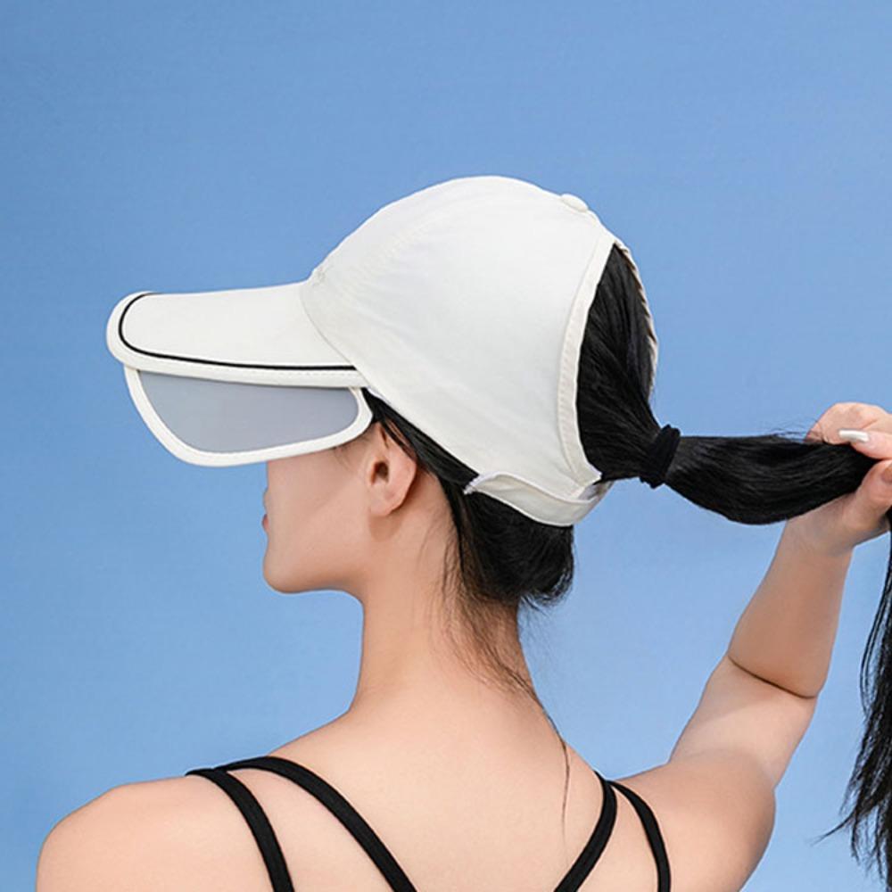 Wide Brim Retractable Sun Hat Quick Dry Sunscreen Hat Thin Sunscreen Baseball Hat Women