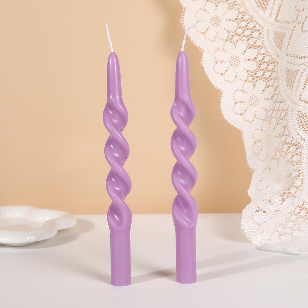 10-дюймовая Классическая Цветная Резьбовая Длинная Свеча Домашняя Креативная Без запаха Витая Восковая