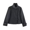 ZA Style Womens Fashion Solid Stand Collar Double Breasted Jacket 6318329
