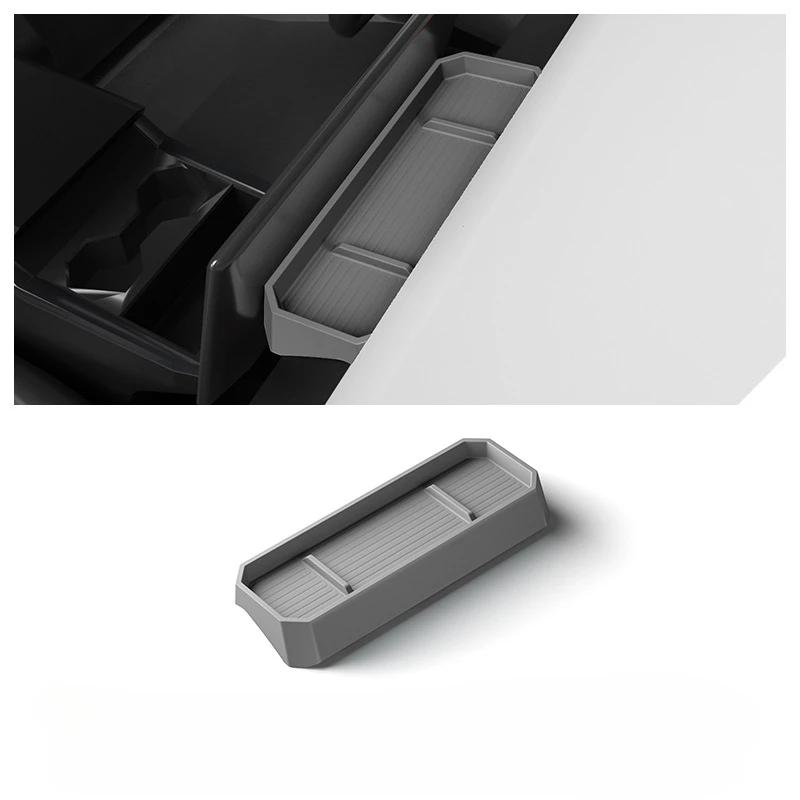 Silicone Dashboard Storage Box for Tesla Cybertruck 2025 Center Console Behind Screen Organizer Hidden Tray Car Accessories