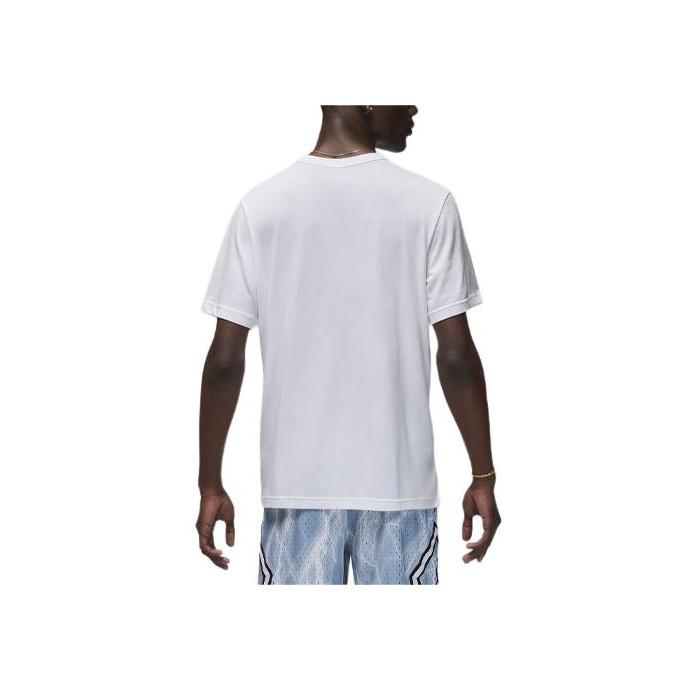 Jordan Мужская футболка с коротким рукавом и круглым вырезом Nike Dri-FIT Sport, однотонная, с логотипом, белая FN5829-100