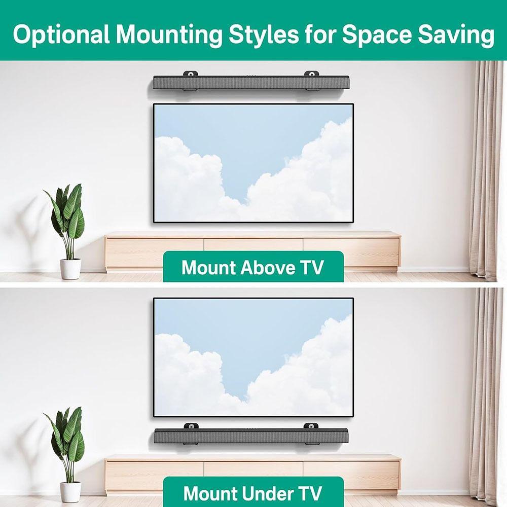 2pcs Metal Sound Bar Mounts Anti-Drop Sound Bar Shelf Speaker Wall Bracket for Samsung/Sony/LG