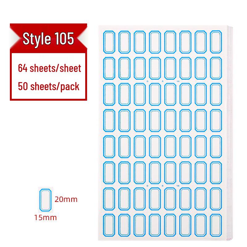 Colored Self-Adhesive Label Stickers for Handwriting, 50 Sheets - Office Use Name & Price Tags