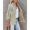 Lapel Long Sleeve Vintage Street Ripped Raw Edge Denim Jacket Women's