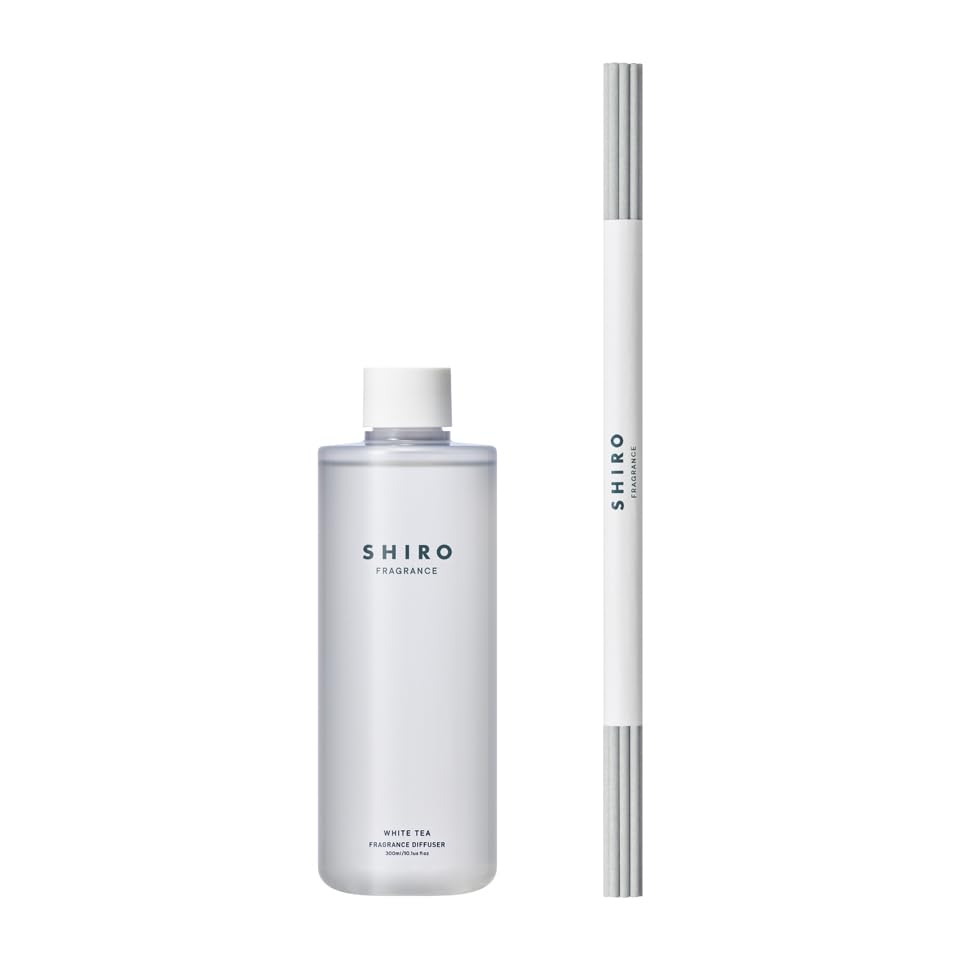 SHIRO White Tea Fragrance Diffuser Liquid (Refill + Sticks) 300mL Approximately 3 Months Room