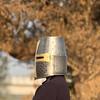 Knight Templar Crusader Helmet Gray Medieval Large Helmet for Roleplay and Cosplay Handmade Helmet