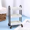 Dollhouse Trolley Dining Car Shelf Bookshelf W/ Wheels Doll Storage Display Rack