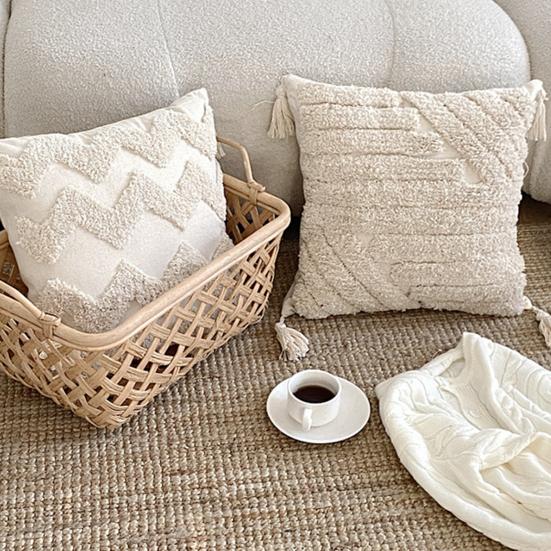 Наволочка стильная богемная этническая кисточка дизайн утолщенная вышитая диванная прикроватная подушка офисная тафтинговая наволочка