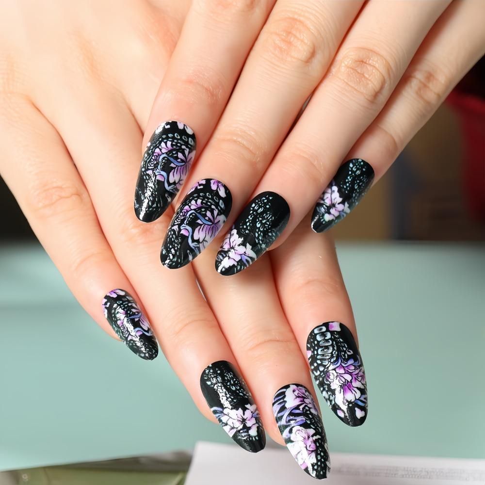 The Year Of The Loong Series 3D Long Fake Nails Wearable Manicure Press on Nails Nail Tips  Girl